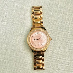 Women’s Crystal Accent Chronograph Rose-Tone Watch.